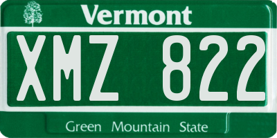 VT license plate XMZ822