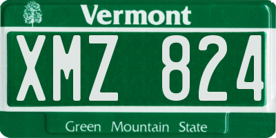 VT license plate XMZ824