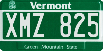 VT license plate XMZ825