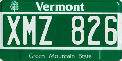 VT license plate XMZ826