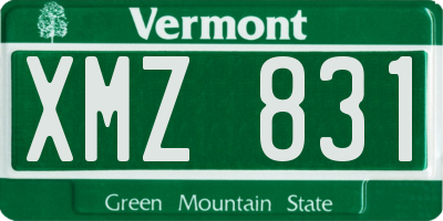 VT license plate XMZ831