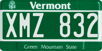 VT license plate XMZ832
