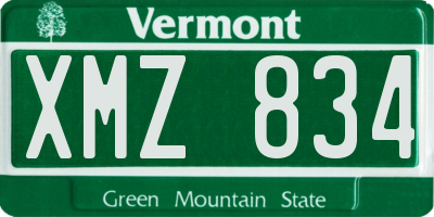 VT license plate XMZ834