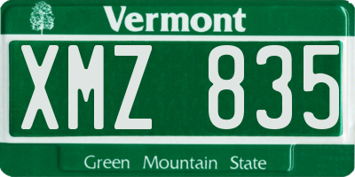 VT license plate XMZ835