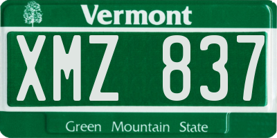 VT license plate XMZ837