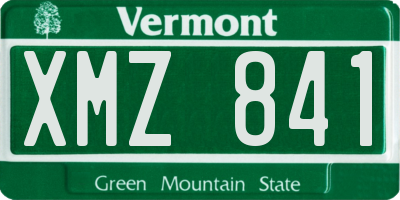 VT license plate XMZ841