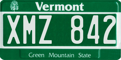 VT license plate XMZ842
