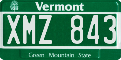 VT license plate XMZ843