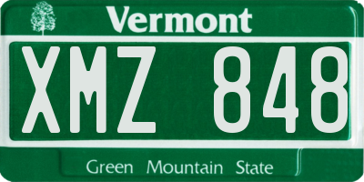 VT license plate XMZ848