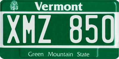 VT license plate XMZ850