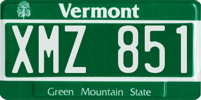 VT license plate XMZ851