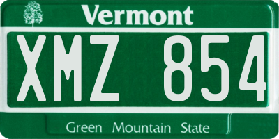 VT license plate XMZ854