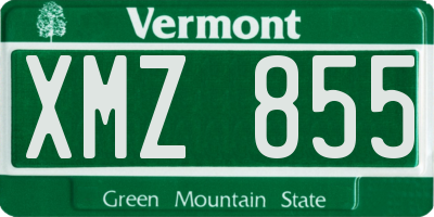 VT license plate XMZ855