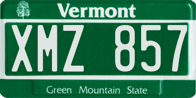 VT license plate XMZ857