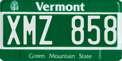 VT license plate XMZ858