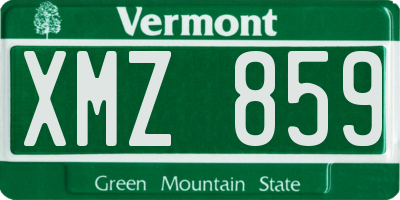 VT license plate XMZ859