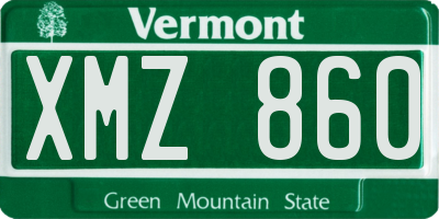 VT license plate XMZ860