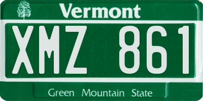 VT license plate XMZ861