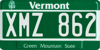 VT license plate XMZ862