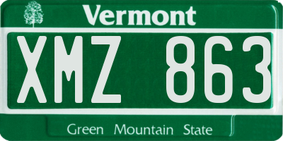 VT license plate XMZ863