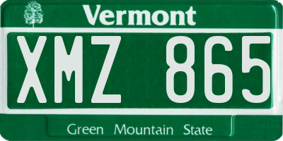 VT license plate XMZ865