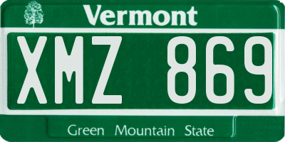 VT license plate XMZ869