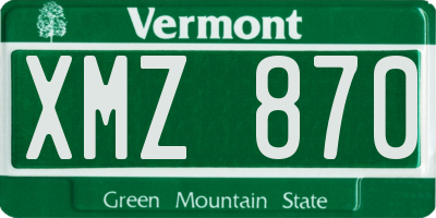 VT license plate XMZ870