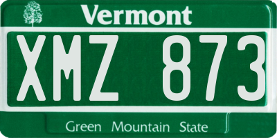 VT license plate XMZ873