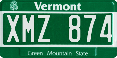 VT license plate XMZ874