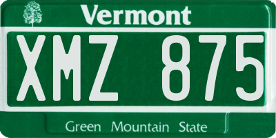 VT license plate XMZ875