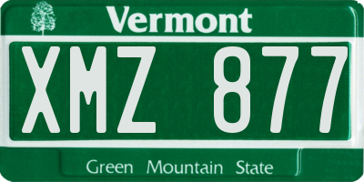 VT license plate XMZ877