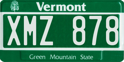 VT license plate XMZ878