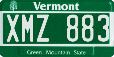 VT license plate XMZ883