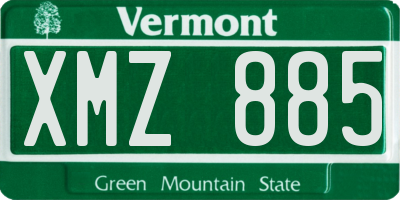VT license plate XMZ885