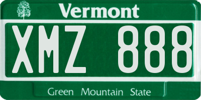 VT license plate XMZ888