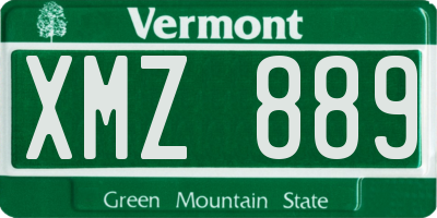 VT license plate XMZ889