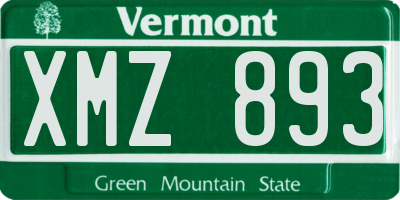 VT license plate XMZ893