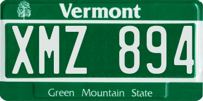 VT license plate XMZ894
