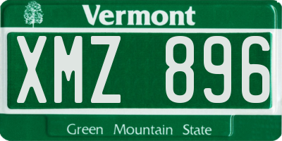 VT license plate XMZ896
