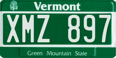 VT license plate XMZ897