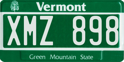 VT license plate XMZ898