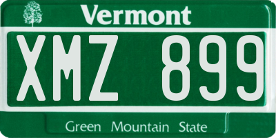 VT license plate XMZ899