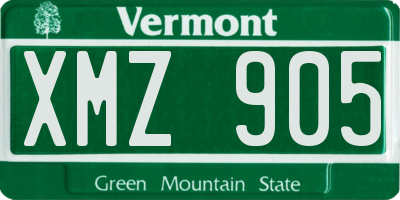 VT license plate XMZ905