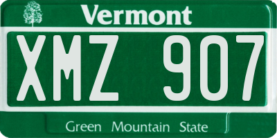 VT license plate XMZ907
