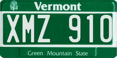 VT license plate XMZ910