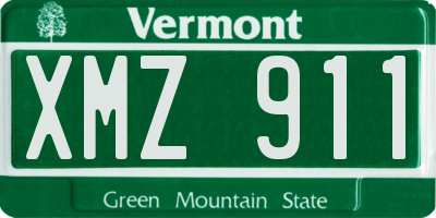 VT license plate XMZ911