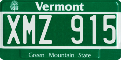 VT license plate XMZ915