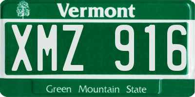 VT license plate XMZ916