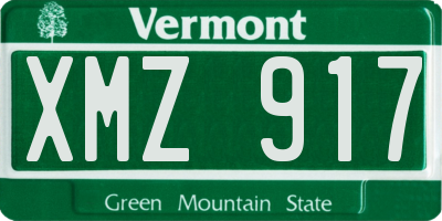 VT license plate XMZ917