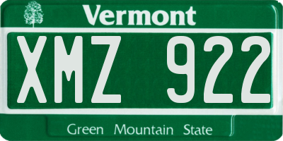 VT license plate XMZ922